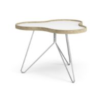 Billede af Swedese Flower Sofabord 66x62x45 cm - Eg/Hvid Laminat/Krom