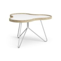 Billede af Swedese Flower Sofabord 66x62x39 cm - Eg/Hvid Laminat/Krom