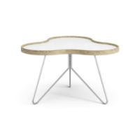 Billede af Swedese Flower Sofabord 66x62x39 cm - Eg/Hvid Laminat/Krom