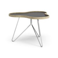 Billede af Swedese Flower Sofabord 66x62x45 cm - Eg/Sort Laminat/Krom 