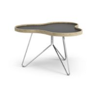 Billede af Swedese Flower Sofabord 66x62x39 cm - Eg/Sort Laminat/Krom