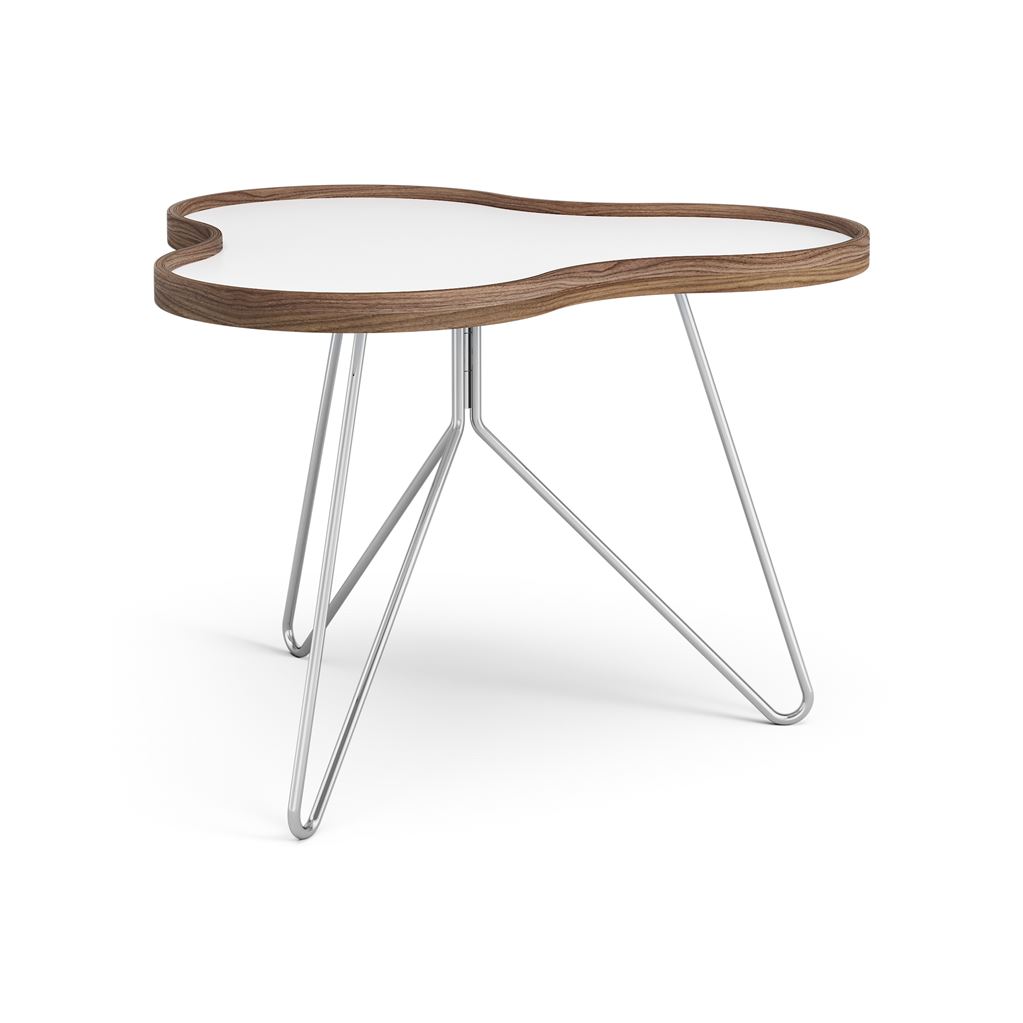 Billede af Swedese Flower Sofabord 66x62x45 cm - Valnød/Hvid Laminat/Krom