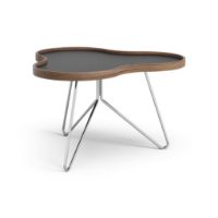 Billede af Swedese Flower Sofabord 66x62x39 cm - Valnød/Sort Laminat/Krom