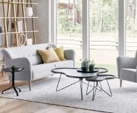 Billede af Swedese Flower Mono Sofabord 90x84x39 cm - Sortlakeret Ask/ Sort Stål