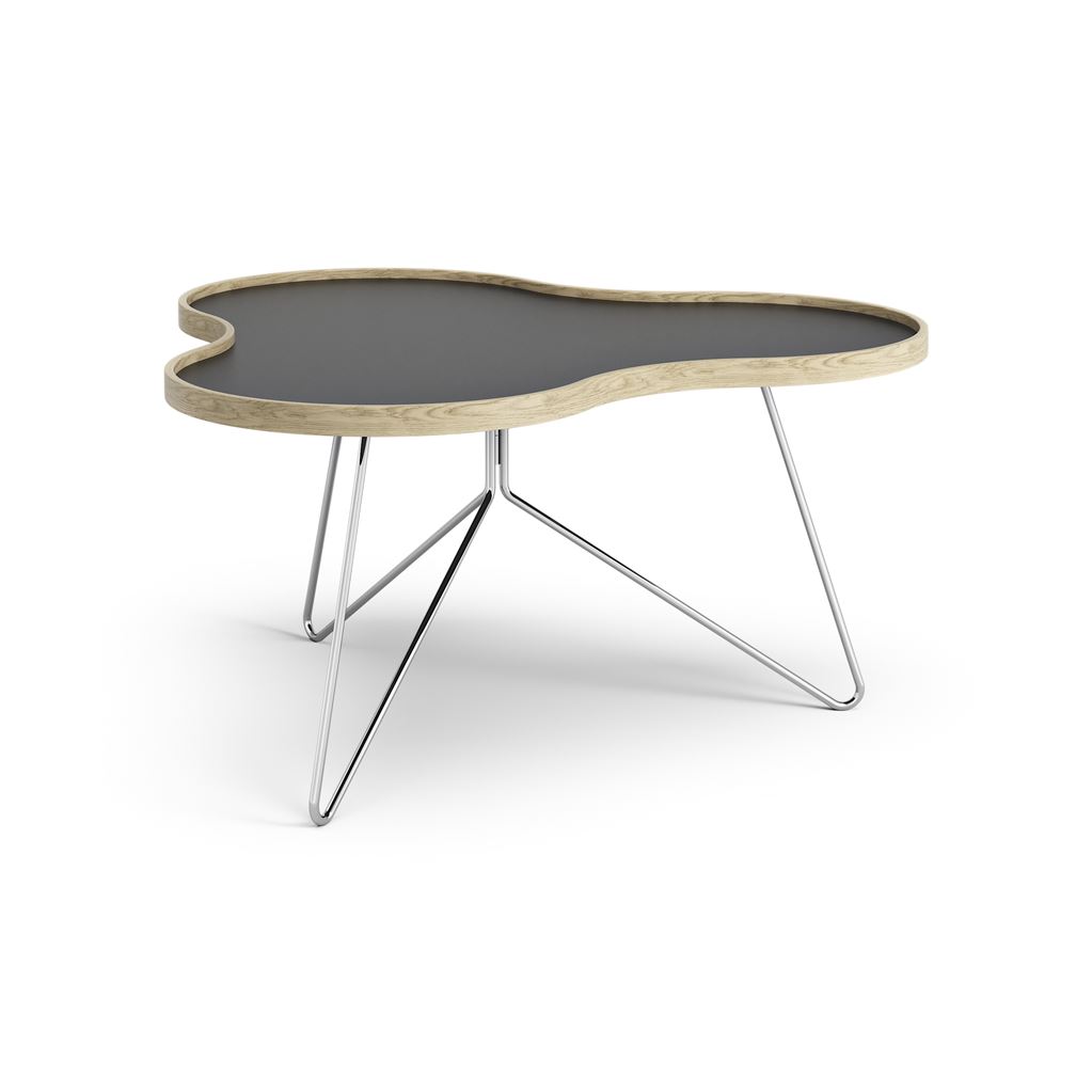 Billede af Swedese Flower Sofabord 90x84x45 cm - Eg/Sort Laminat/Krom