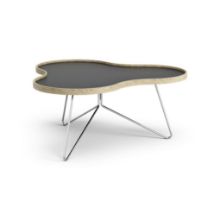 Billede af Swedese Flower Sofabord 90x84x39 cm - Eg/Sort Laminat/Krom