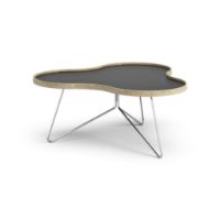 Billede af Swedese Flower Sofabord 90x84x39 cm - Eg/Sort Laminat/Krom