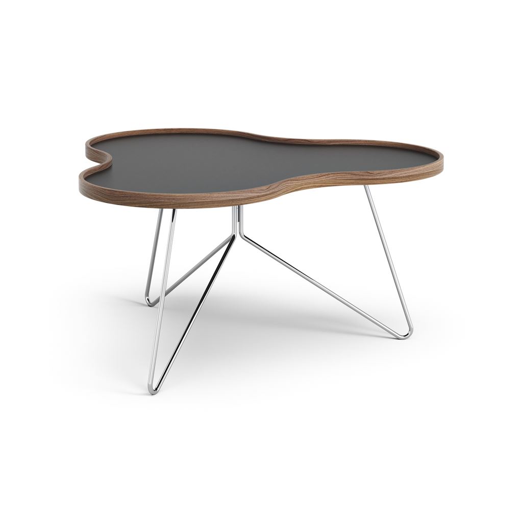 Billede af Swedese Flower Sofabord 90x84x45 cm - Valnød/Sort Laminat/Krom 