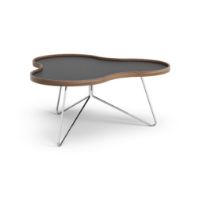 Billede af Swedese Flower Sofabord 90x84x39 cm - Valnød/Sort Laminat/Krom 