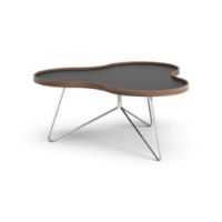 Billede af Swedese Flower Sofabord 90x84x39 cm - Valnød/Sort Laminat/Krom 