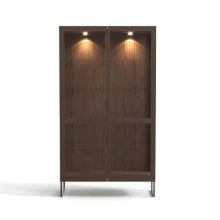 Billede af Skovby SM452 Vitrineskab 100x162 cm - Røget Eg / Sortgrå