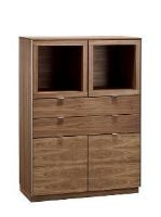 Billede af Skovby SM923 Vitrineskab 98 x 136 cm - Olieret Valnød 