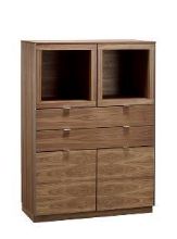 Billede af Skovby SM923 Vitrineskab 98 x 136 cm - Olieret Valnød 