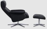 Billede af IMG Space 2000 Lænestol inkl. Fodskammel SH: 46 cm - Rosso 1 Black/B1 Slimline/Børstet Stål