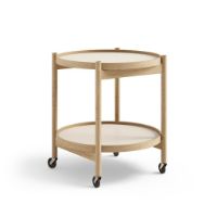 Billede af Brdr. Krüger Bølling Bakkebord m. 2 bakker Ø: 50 cm - Ubehandlet Bøg/Gul og Creme