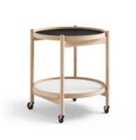 Billede af Brdr. Krüger Bølling Bakkebord m. 2 bakker Ø: 50 cm - Olieret Bøg/Sort og Hvid