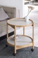 Billede af Brdr. Krüger Bølling Bakkebord m. 2 bakker Ø: 50 cm - Olieret Bøg/Lysegrå og Grå