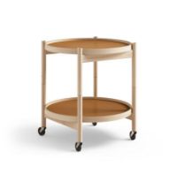 Billede af Brdr. Krüger Bølling Bakkebord m. 2 bakker Ø: 50 cm - Olieret Bøg/Cognac og Sort