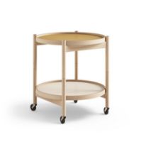 Billede af Brdr. Krüger Bølling Bakkebord m. 2 bakker Ø: 50 cm - Olieret Bøg/Gul og Creme