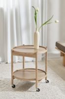 Billede af Brdr. Krüger Bølling Bakkebord m. 2 bakker Ø: 50 cm - Ubehandlet Eg/Beige og Brun