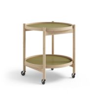 Billede af Brdr. Krüger Bølling Bakkebord m. 2 bakker Ø: 50 cm - Ubehandlet Eg/Grøn og Mørkegrøn