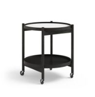 Billede af Brdr. Krüger Bølling Bakkebord m. 2 bakker Ø: 50 cm - Sortmalet Eg/Sort og Hvid