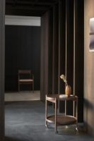 Billede af Brdr. Krüger Bølling Bakkebord m. 2 bakker Ø: 50 cm - Sortmalet Eg/Beige og Brun