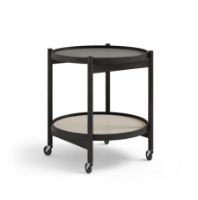 Billede af Brdr. Krüger Bølling Bakkebord m. 2 bakker Ø: 50 cm - Sortmalet Eg/Lysegrå og Grå