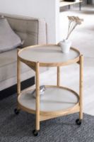 Billede af Brdr. Krüger Bølling Bakkebord m. 2 bakker Ø: 50 cm - Sortmalet Eg/Lysegrå og Grå