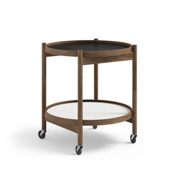 Billede af Brdr. Krüger Bølling Bakkebord m. 2 bakker Ø: 50 cm - Røget Eg Olieret/Sort og Hvid