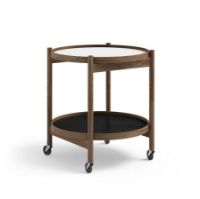 Billede af Brdr. Krüger Bølling Bakkebord m. 2 bakker Ø: 50 cm - Røget Eg Olieret/Sort og Hvid