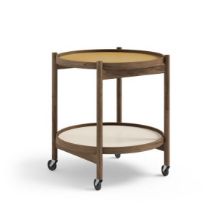 Billede af Brdr. Krüger Bølling Bakkebord m. 2 bakker Ø: 50 cm - Røget Eg Olieret/Gul og Creme