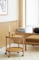 Billede af Brdr. Krüger Bølling Bakkebord m. 2 bakker Ø: 50 cm - Olieret Valnød/Gul og Creme