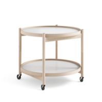 Billede af Brdr. Krüger Bølling Bakkebord m. 2 bakker Ø: 60 cm - Ubehandlet Bøg/Sort og Hvid