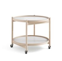 Billede af Brdr. Krüger Bølling Bakkebord m. 2 bakker Ø: 60 cm - Olieret Bøg/Sort og Hvid