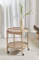 Billede af Brdr. Krüger Bølling Bakkebord m. 2 bakker Ø: 60 cm - Olieret Eg/Beige og Brun