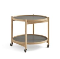 Billede af Brdr. Krüger Bølling Bakkebord m. 2 bakker Ø: 60 cm - Olieret Eg/Lysegrå og Grå