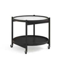 Billede af Brdr. Krüger Bølling Bakkebord m. 2 bakker Ø: 60 cm - Sortmalet Eg/Sort og Hvid