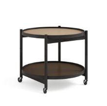 Billede af Brdr. Krüger Bølling Bakkebord m. 2 bakker Ø: 60 cm - Sortmalet Eg/Beige og Brun