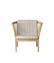 Billede af FDB Møbler Erik Ole Jørgensen J146 Lænestol H: 79,5 cm - Eg/Rødternet Hestedækken
