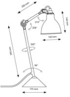 Billede af DCW Editions Lampe Gras N205 Bordlampe Rund H: 59cm - Sort/Sort/Kobber