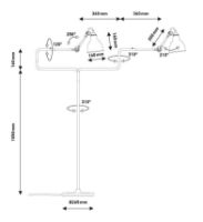 Billede af DCW Editions Lampe Gras N411 Gulvlampe Rund H: 121cm - Sort/Rød