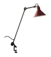 Billede af DCW Editions Lampe Gras N201 Bordlampe m. klemme Konisk H: 59cm - Sort/Rød