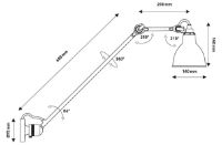 Billede af DCW Editions Lampe Gras N304L60 Væglampe Rund H: 60cm - Sort/Blå