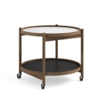 Billede af Brdr. Krüger Bølling Bakkebord m. 2 bakker Ø: 60 cm - Røget Eg Olieret/Sort og Hvid