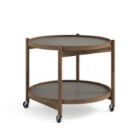 Billede af Brdr. Krüger Bølling Bakkebord m. 2 bakker Ø: 60 cm - Røget Eg Olieret/Lysegrå og Grå