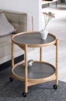 Billede af Brdr. Krüger Bølling Bakkebord m. 2 bakker Ø: 60 cm - Røget Eg Olieret/Lysegrå og Grå