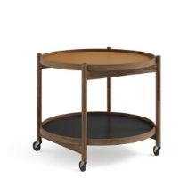 Billede af Brdr. Krüger Bølling Bakkebord m. 2 bakker Ø: 60 cm - Røget Eg Olieret/Cognac og Sort