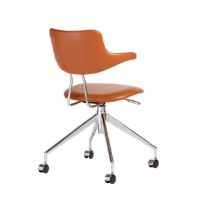 Billede af Vermund VL119 Kontorstol SH: 46 cm - Savanne Cognac Læder / Krom Stel