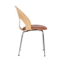 Billede af Vermund VL1100 Spisebordsstol SH: 46 cm - Krom/Olieret Eg/Sierra Cognac Læder